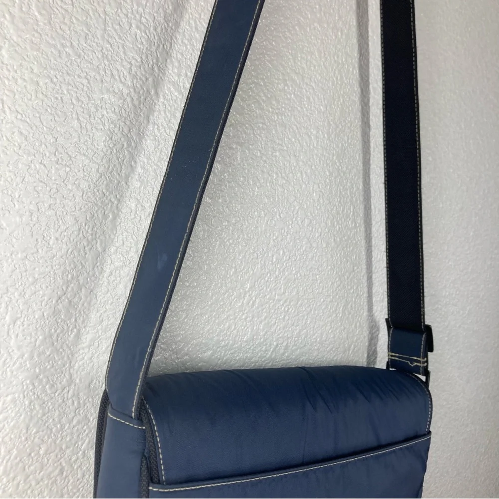 Polo Jeans Ralph Lauren Nylon Messenger Bag Navy Blue Ajustable Strap 14x10